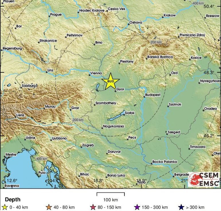 Zemetrasenie na Slovensku pri Bratislave